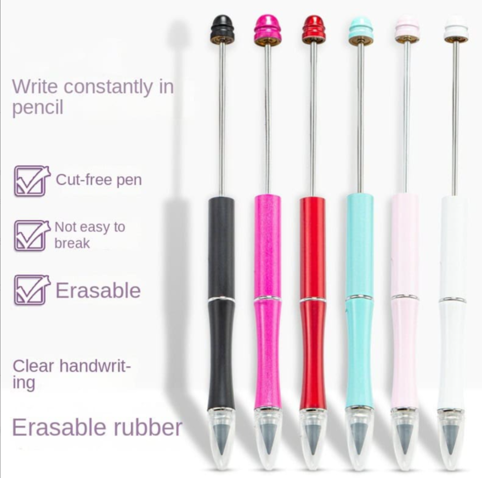 Beadable Metal Pencil Premium Quality Refillable DIY Infinity Pencil 10 PCS (Mix colors)