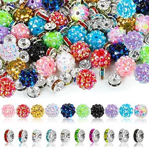 250 Pcs Beads for Pens, Focal Beads for Beadable Pens | Rhinestone Bead, Spacer Bead for Bracelets