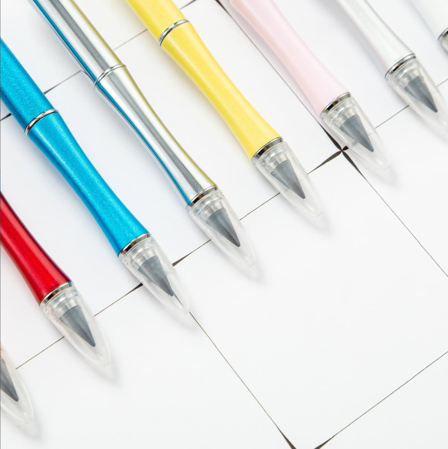Beadable Metal Pencil Premium Quality Refillable DIY Infinity Pencil 10 PCS (Mix colors)